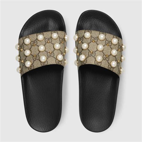 gucci pearl slides replica|gucci look alike slides.